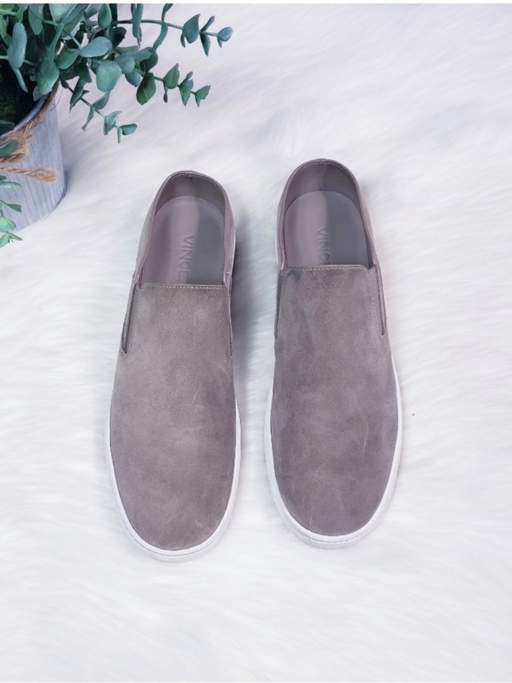 Vince taupe Varrell slip on mule sneakers